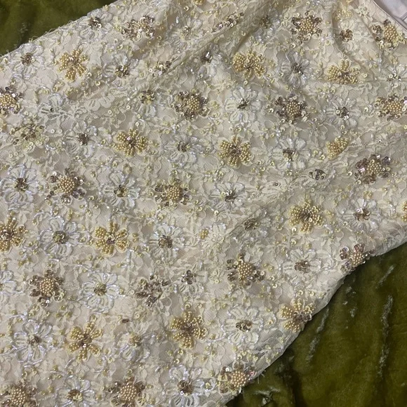 Topshop yellow sequin beaded embroidered sparkle strappy shift dress winx - Picture 10 of 14